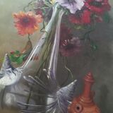 Pair of paintings of flowers