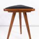 Set of two triangular stools in black and white velvet, Europe, 1960s.