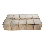 Mother-of-pearl and brass tissue box