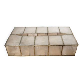 Mother-of-pearl and brass tissue box