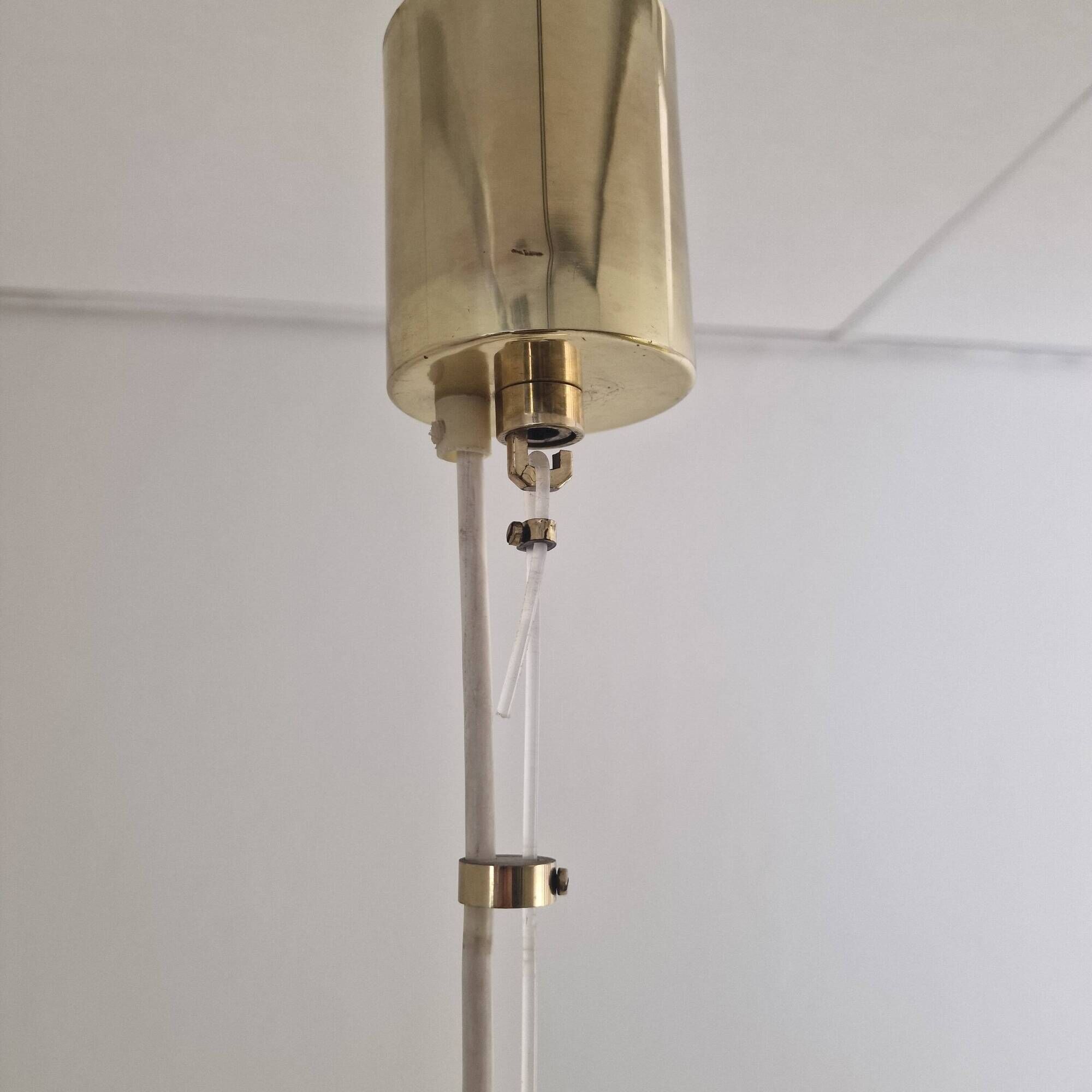 Adjustable Brass "Dome" Pendant Light by Vereinigte Werkstätten München 60s