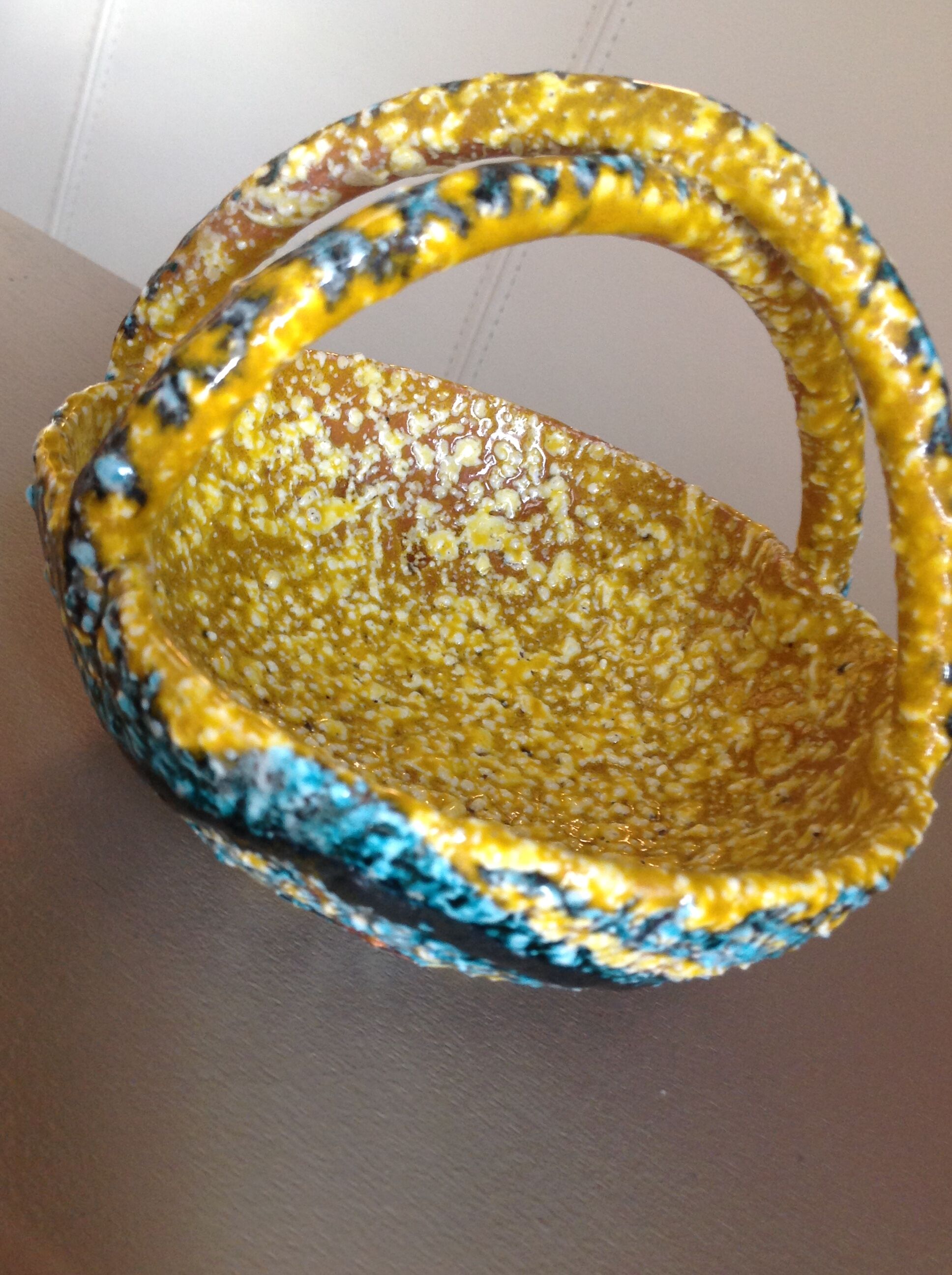 Cup in Fat Lava-style polychrome ceramics