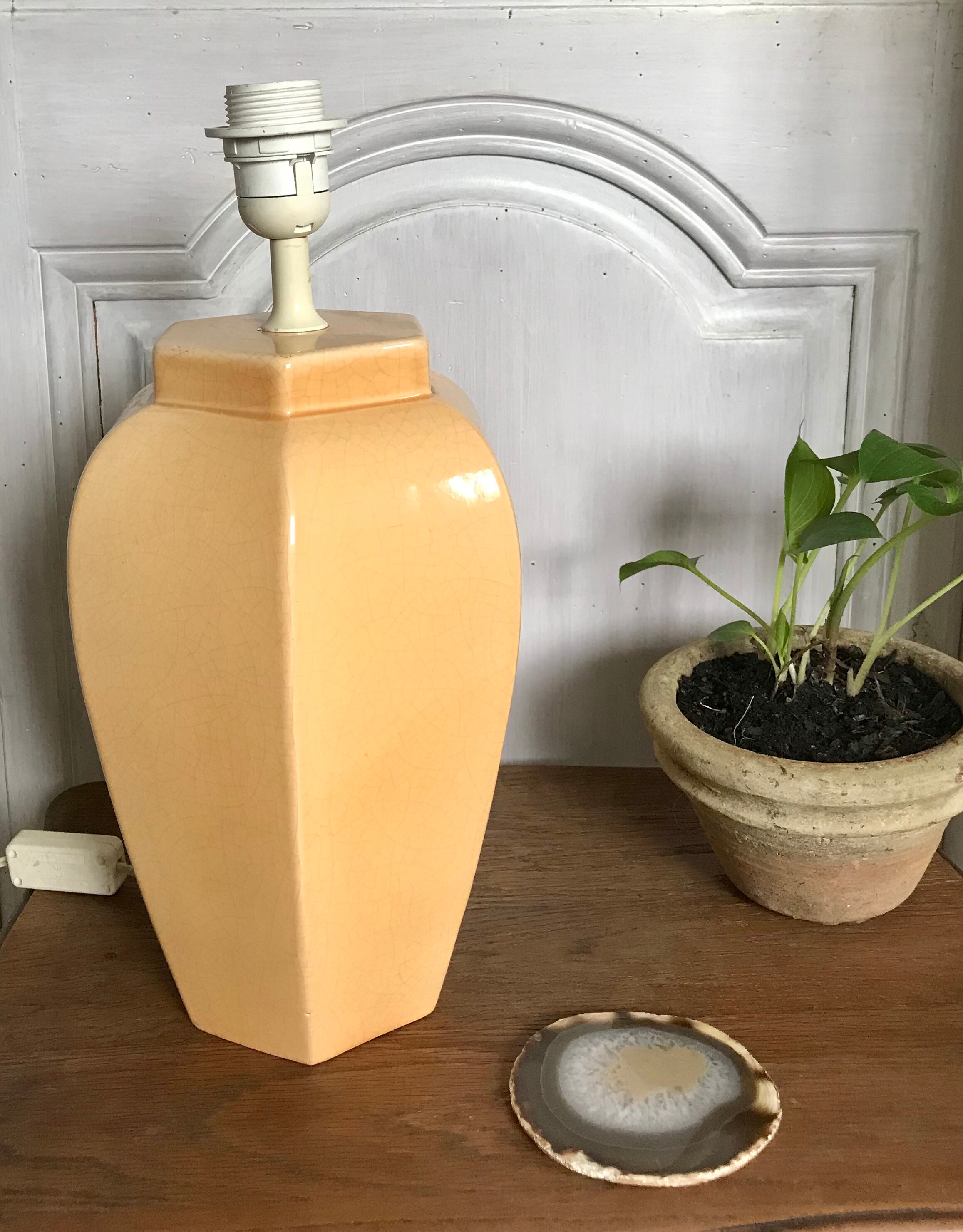 Vintage cracked ceramic lamp base