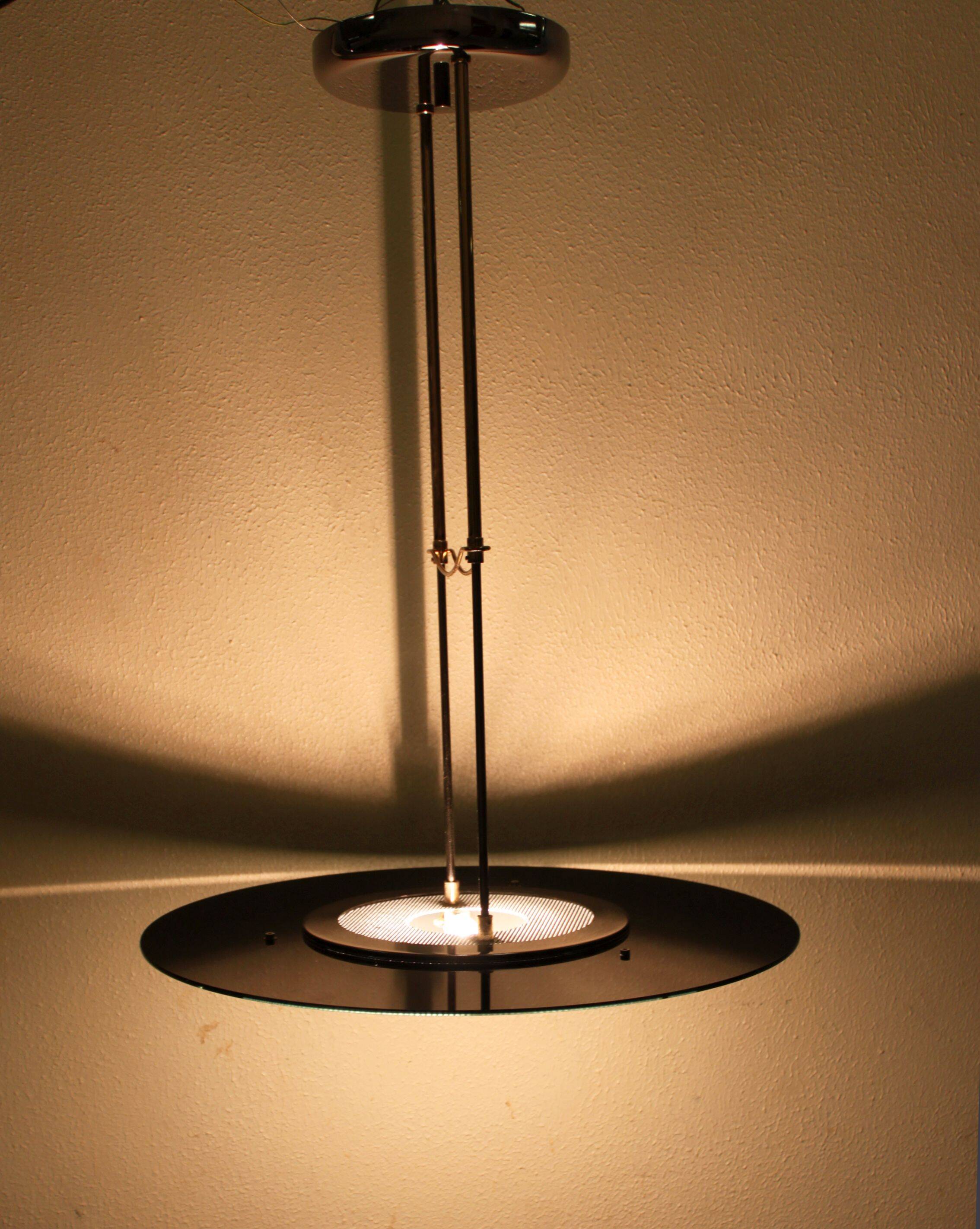 Modernist glass pendant light, 70s