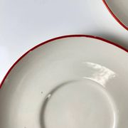 Set of 4 cups with saucers in barbotine "Apple"