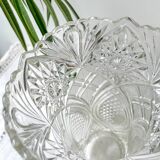 Vintage glass vase with geometric pattern