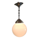 Suspension design Bauhaus globe opaline (diam: 20 cm) - mid 20th century