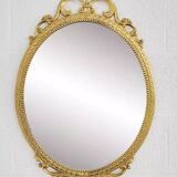 Italian oval brass medallion mirror