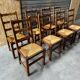 8 oak chairs with straw seats