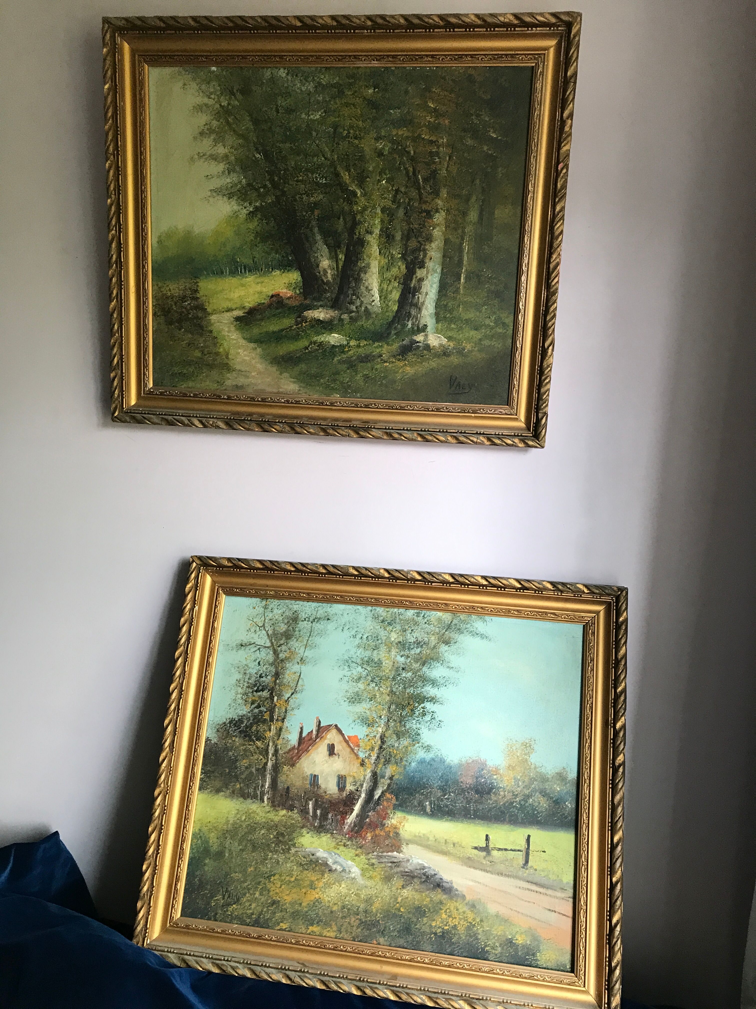 Pair two oil paintings on canvas