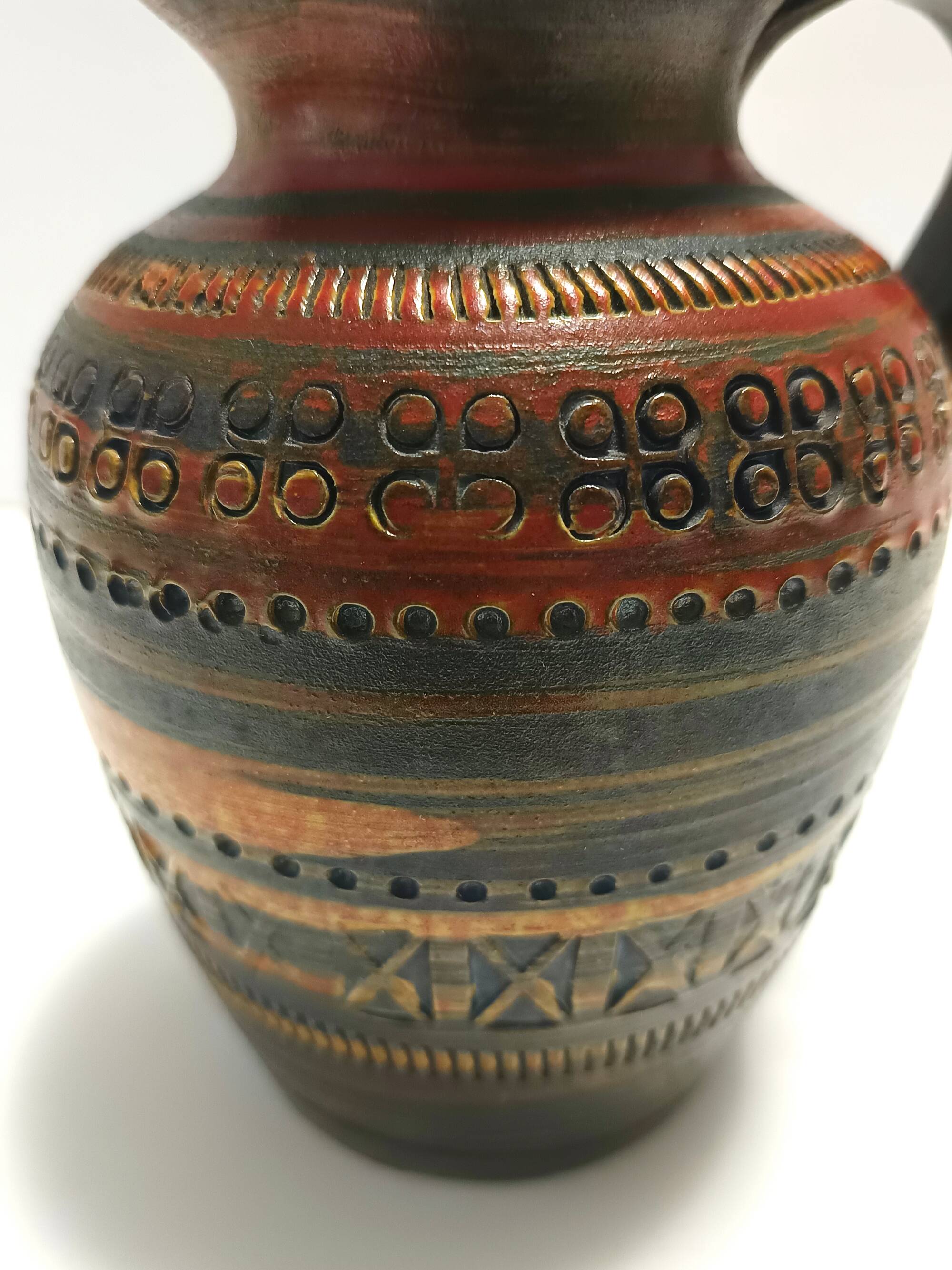 Handmade Brown Lacquered Earthenware Pitcher by Aldo Londi for Bitossi