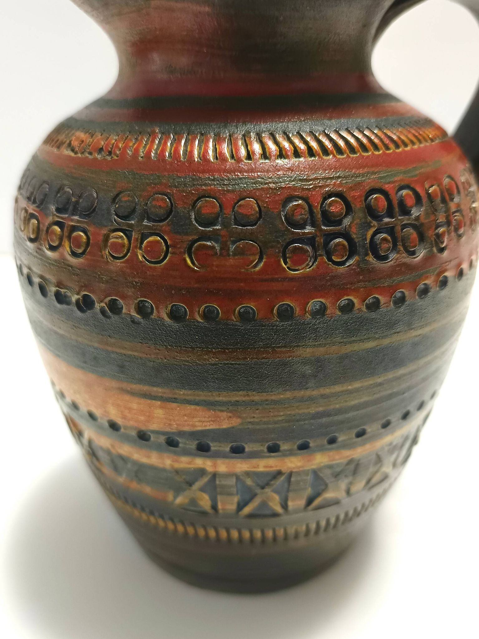 Handmade Brown Lacquered Earthenware Pitcher by Aldo Londi for Bitossi