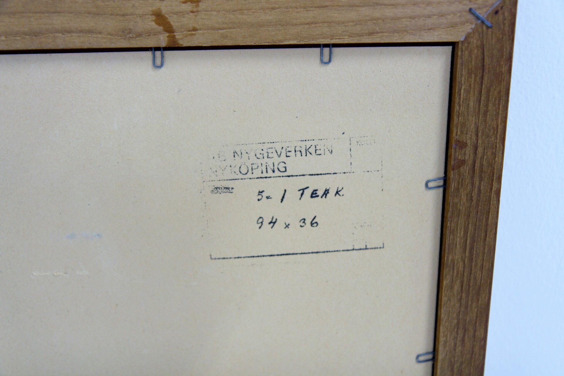 Teak mirror, Nygeverken, Nyköping, Sweden, 1960, 99x41cm