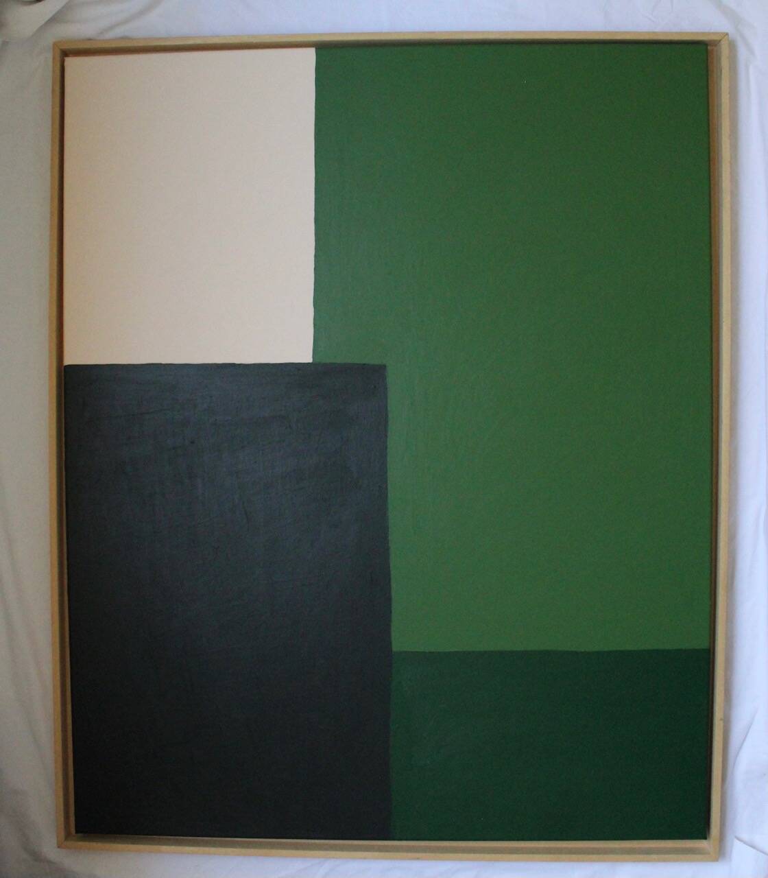 Contemporary minimalist painting "Green Composition" 100x80cm