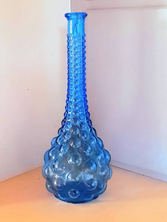 Carafe italienne Empoli bleue 1970