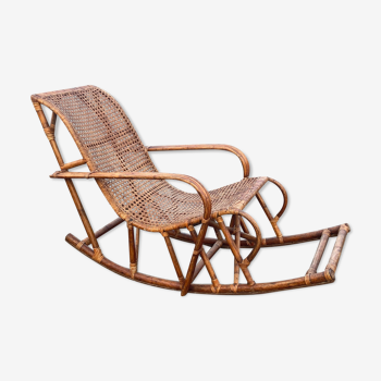 Rocking-chair rattan and canning 30s-40s