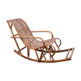 Rocking-chair rattan and canning 30s-40s