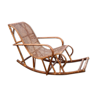 Rocking-chair rattan and canning 30s-40s