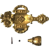 Room bougeoir with floral decoration and wreaths - restoration style - Golden Bronze - late 19th century