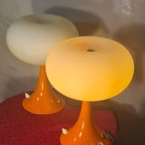 Pair of Prisma Mushroom Table Lamps 1975 to 80, Ufo A Space 30x22
