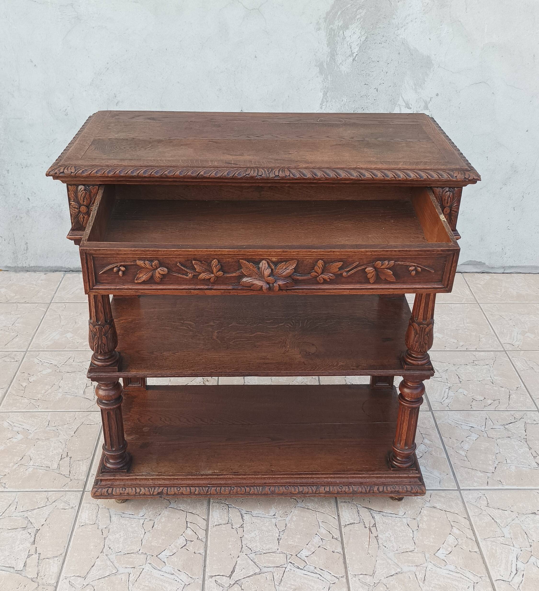 Renaissance style oak console