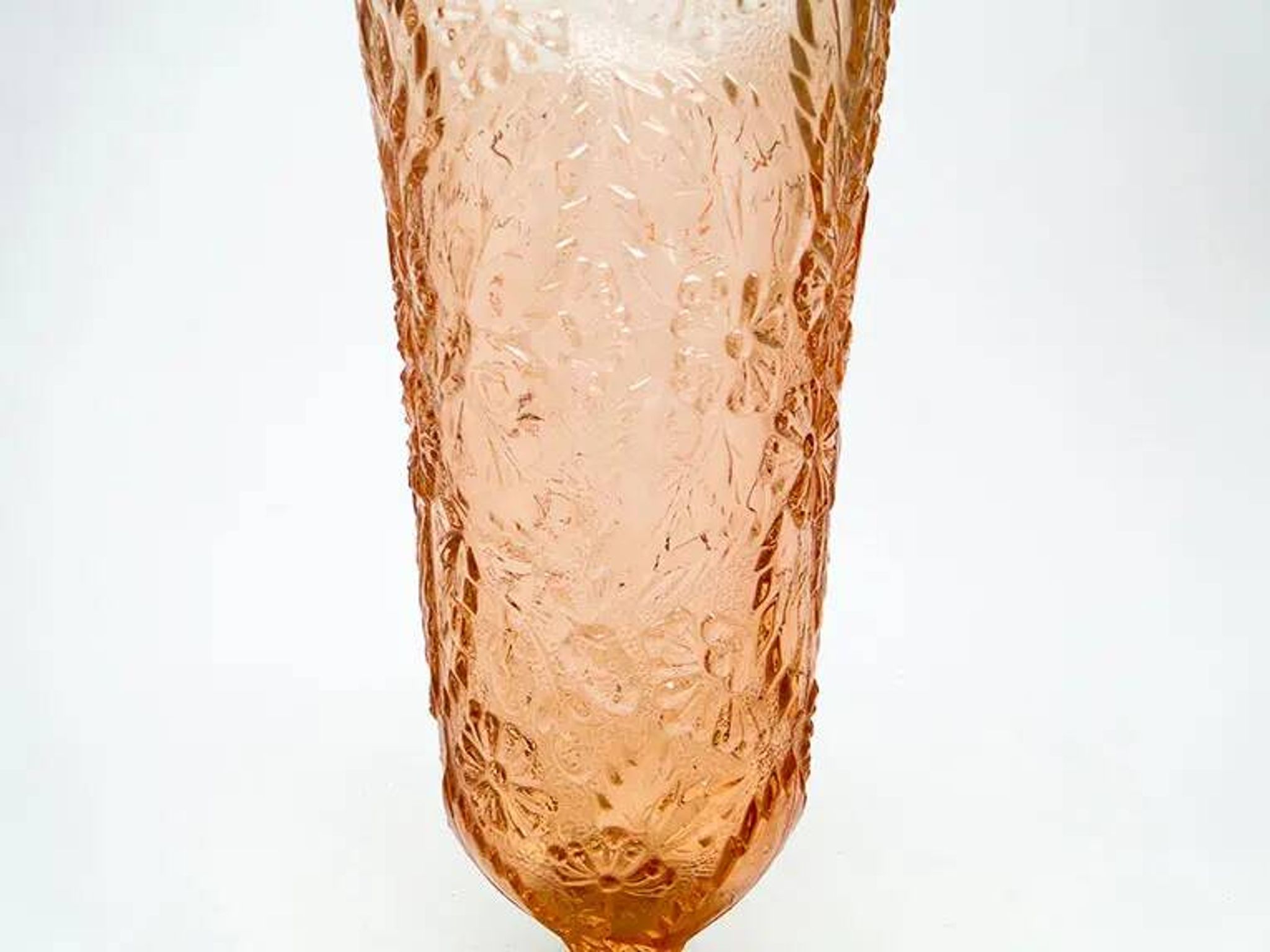 Vase rétro, verre rose, Ząbkowice, Pologne, années 1970