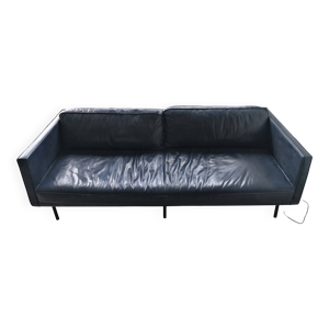 Sofa Oxford cuir bleu