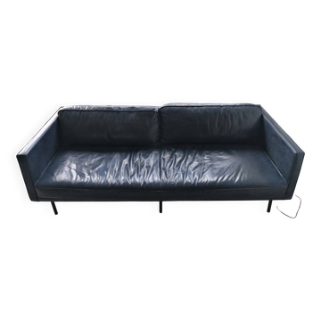 Oxford blue leather sofa