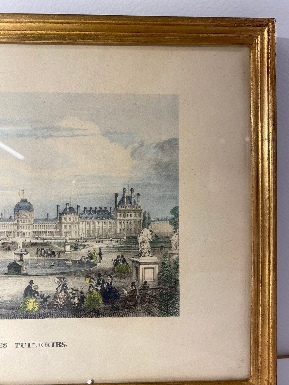 Gravure en couleur, Les Tuileries, Paris