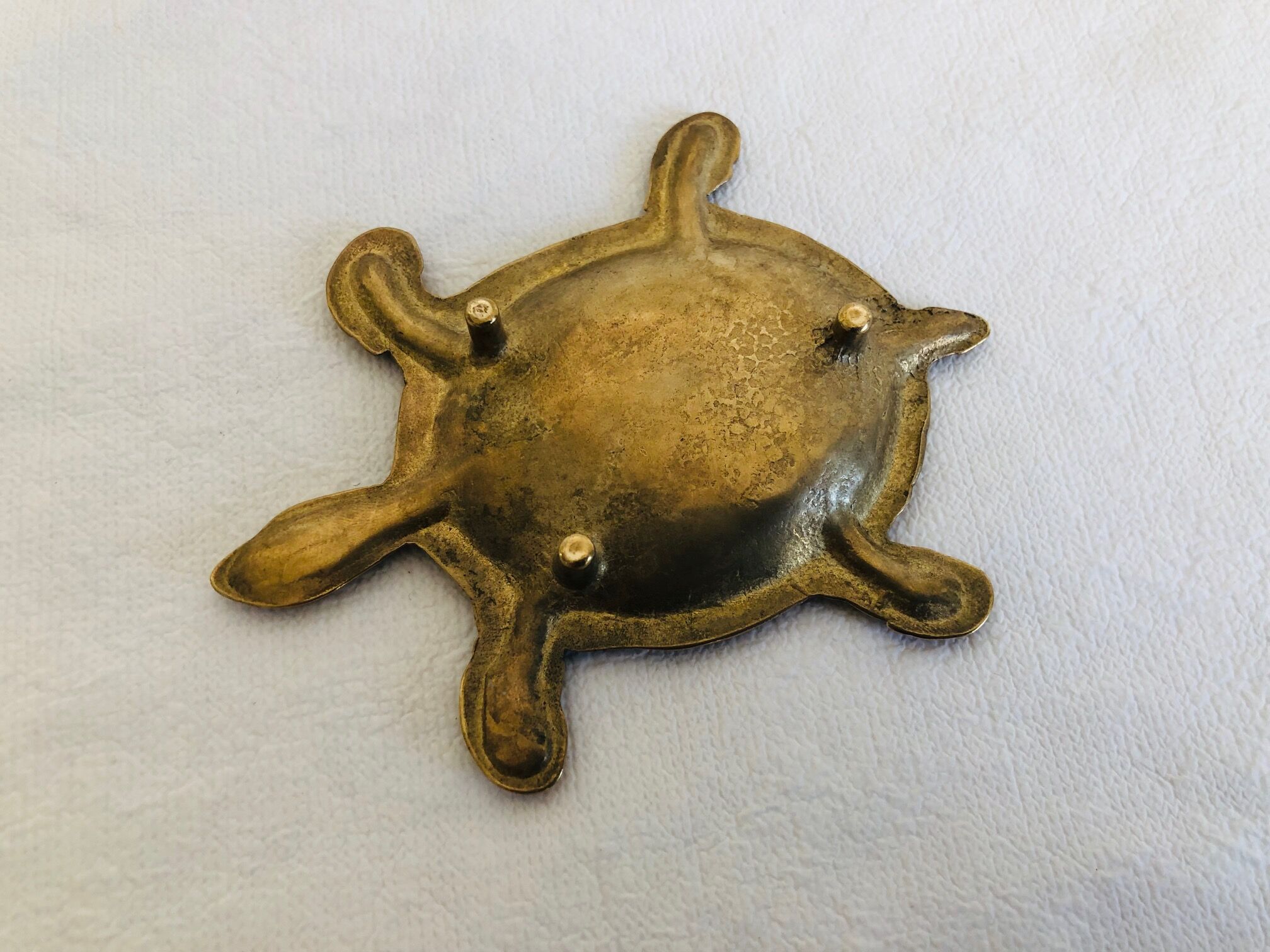 Brass turtle trinket bowl