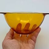3 large emerald green tempered glass ear bowls VERECO France 1970