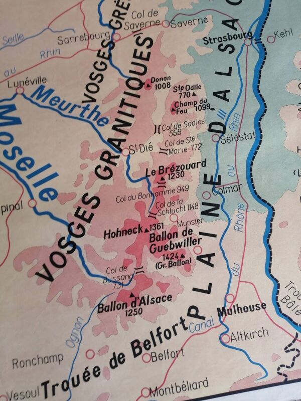 Carte scolaire vintage mdi France Régions Nord et Est