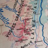 Vintage school map of France, Northern and Eastern Regions