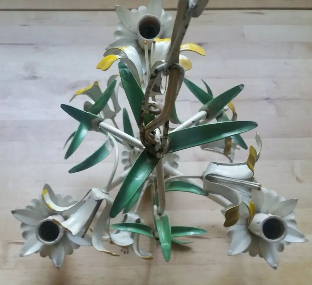 Vintage chandelier painted flower sheet