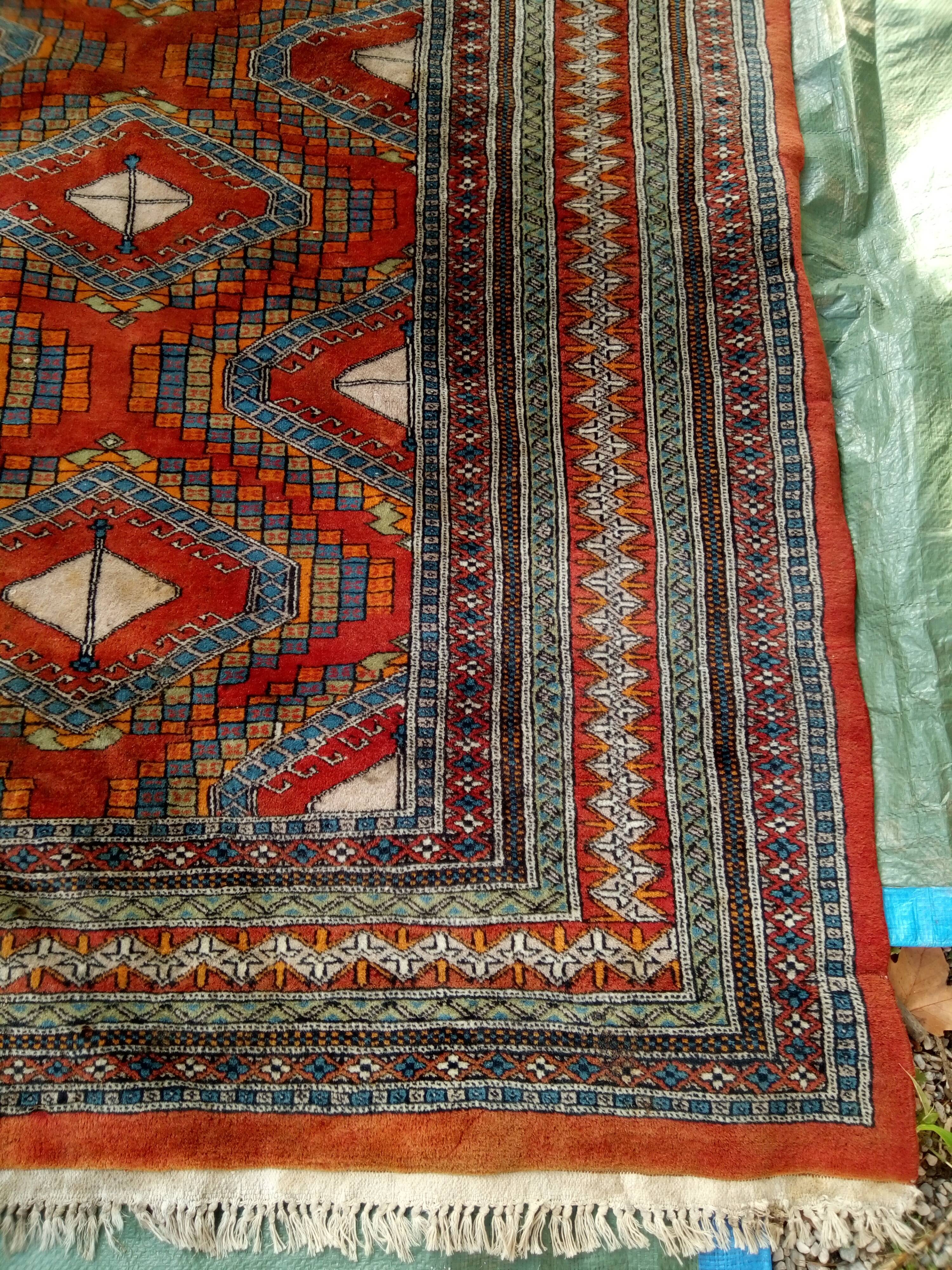 Old oriental rug made hands 280x195cm