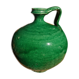 Green enamelled sandstone jug