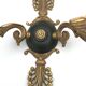 Antique bronze wall light with arm decorated with swans and palmettes in the Empire style