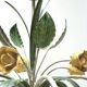 Floral chandelier with yellow flowers and green leaves, 90s