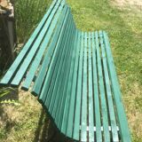 Banc de jardin pieds métal et lattes en pin