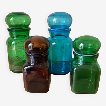 Lot de 4 pots, bocaux en verre