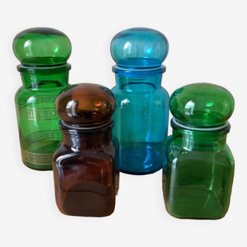 Set of 4 pots, glass jars