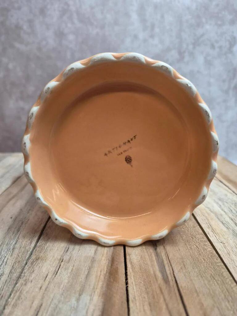 Vintage teapot Artichoke I.c.b. France peach pink and gilding