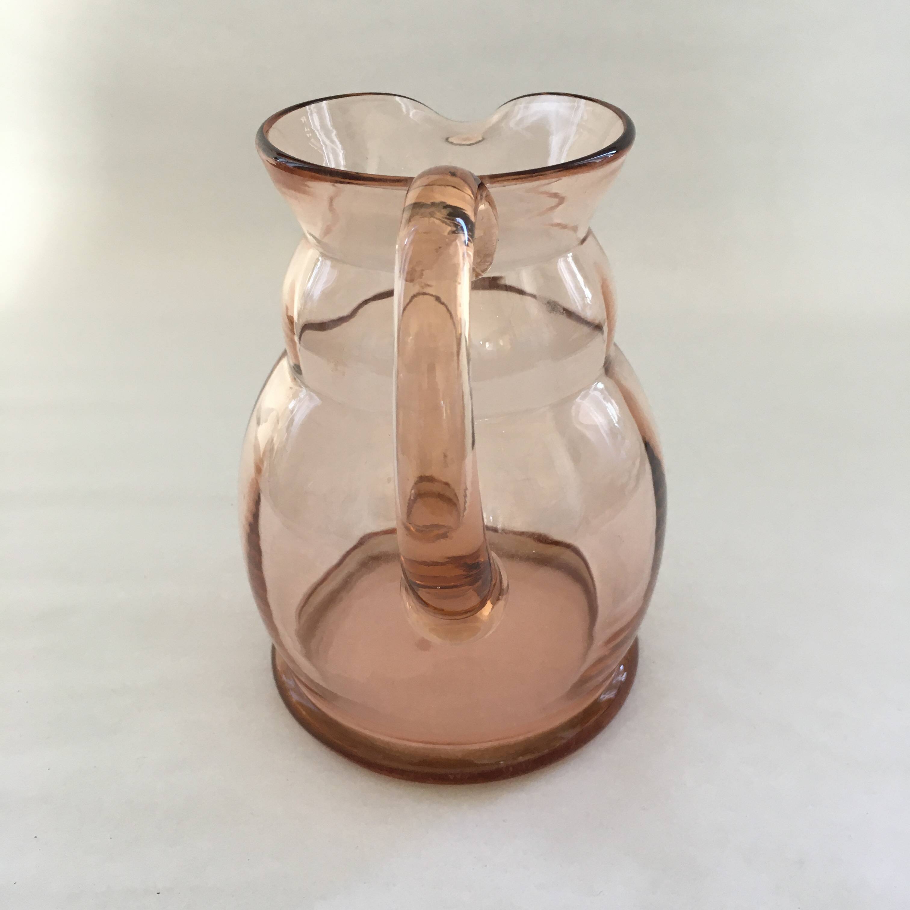 Rosé glass pitcher
