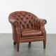 Chesterfield club armchair made of cowhide leather in English style