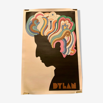 Affiche  originale Bob Dylan Milton glazer graphique entoilée
