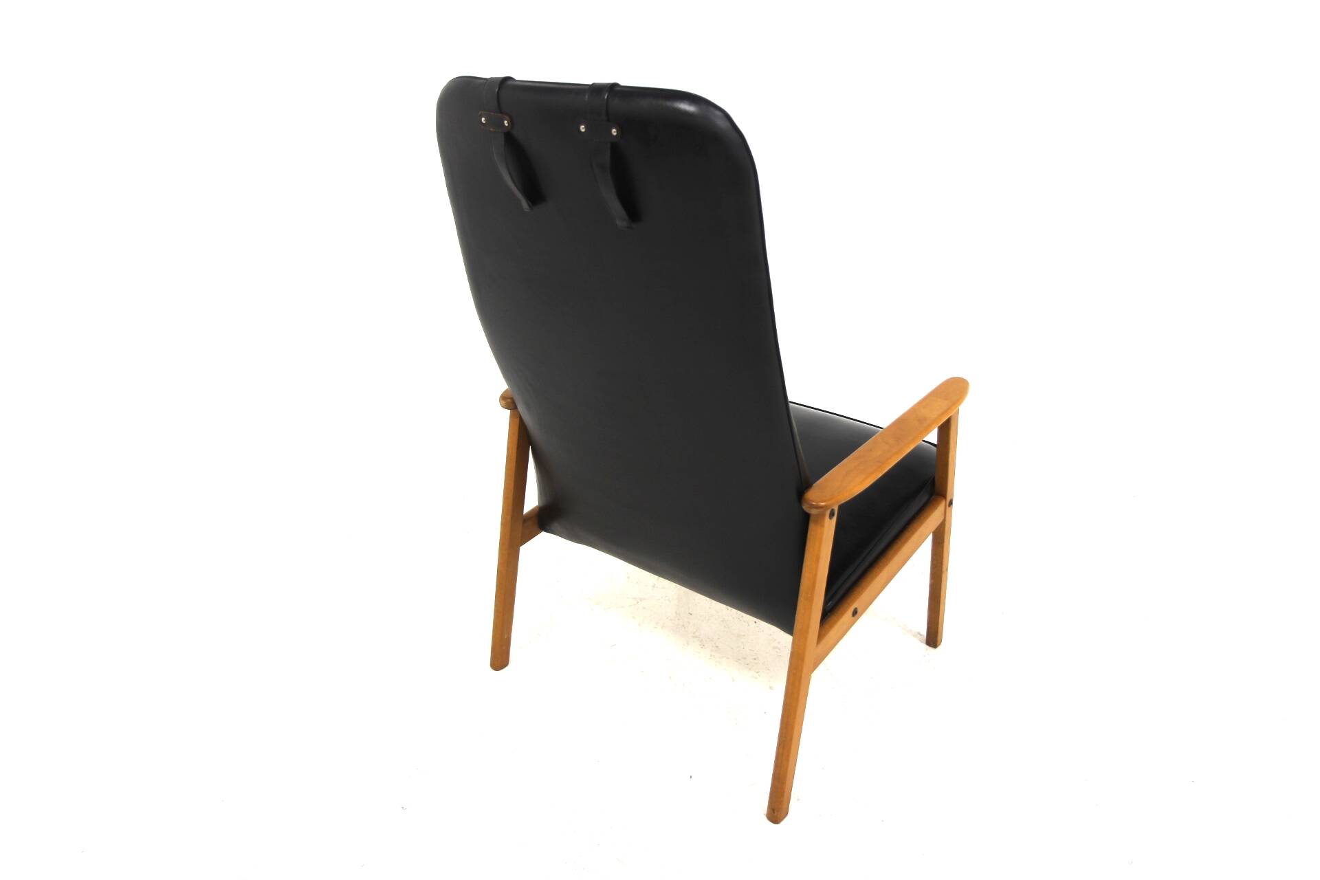 Scandinavian faux leather armchair, Sweden, 1960