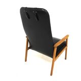 Scandinavian faux leather armchair, Sweden, 1960