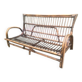 Banquette en rotin vintage des années 60