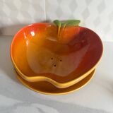 Vintage apple barbotine drainer salad bowl