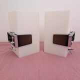 Pair of Allibert plexiglass night light wall lights, space age 70s design
